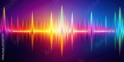 A vibrant sound wave with sharp peaks and gentle valleys, radiating energy and motion, set against a soft gradient background, conveying dynamism and movement , oscillation, vibration