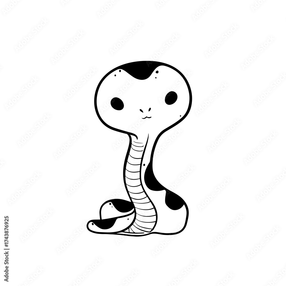 Fototapeta premium Viper. Viper simple black and white line art vector logo