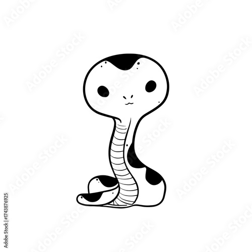 Viper. Viper simple black and white line art vector logo