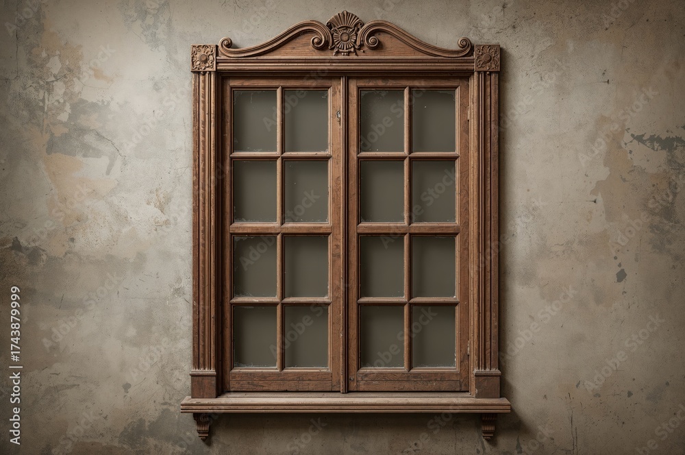 Obraz premium Classic style wooden window with a vintage design
