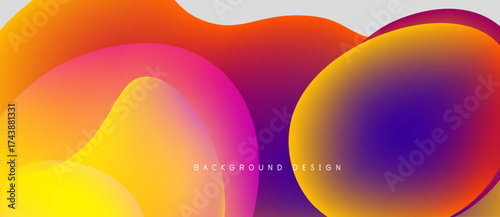 Abstract fluid shapes blend vibrant colors. Gradient transitions create dynamic visual effect. Modern design element for backgrounds.
