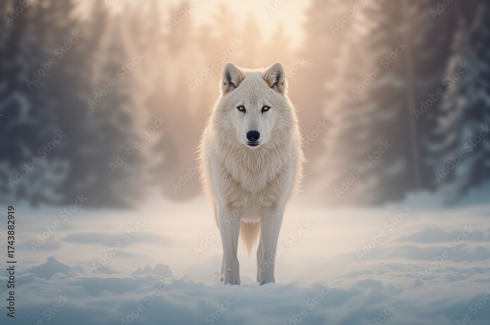 Obraz premium Albino Canine Creature