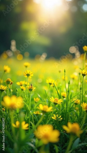 Wallpaper Mural Sunlit Wildflower Meadow Gently Swaying Blooms in Peaceful Nature Scene Torontodigital.ca