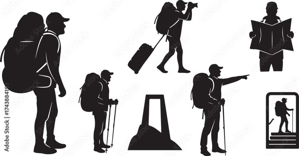 Obraz premium Travel & Tourism Silhouette Illustration