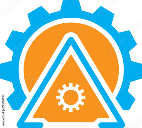 Gear Mountain Energy Engineering Icon Vector Modern Logo Design Template