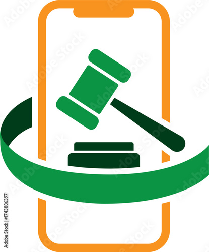 Phone Justice Law Court Icon Modern Vector Logo Design Template