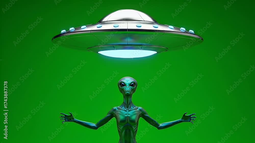 Futuristic sci-fi concept of an extraterrestrial encounter, depicting ...