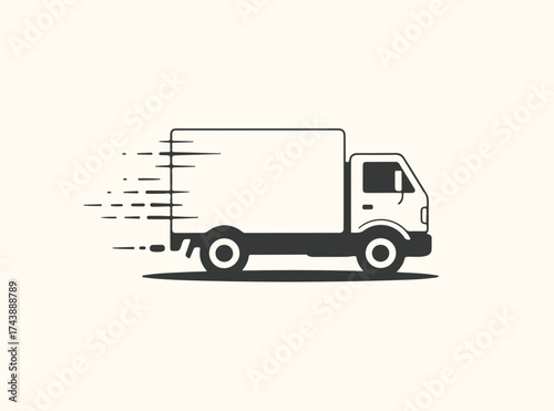 Wallpaper Mural Illustration of a delivery truck in motion, conveying speed and logistics, isolated on a plain background Torontodigital.ca