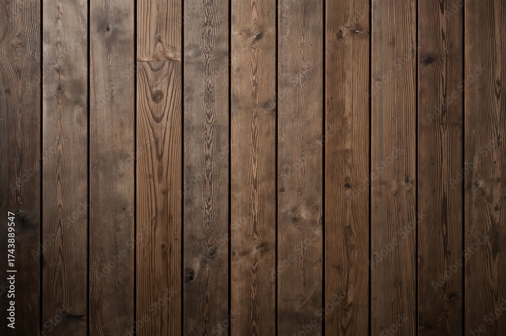 Fototapeta premium Side-lit wooden planks with an antique, rustic industrial vibe creating a unique grain pattern. Ideal for text or product display with a richly textured background.