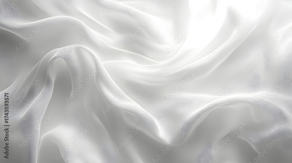 Obraz premium White fabric symbolizes purity, simplicity, and elegance. It reflects light beautifully, highlighting folds and textures. Commonly used in fashion, decor, and photography for its clean, minimal look.
