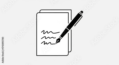 Writing icon symbol for creativity, education, and communication simple and modern design for websites and apps