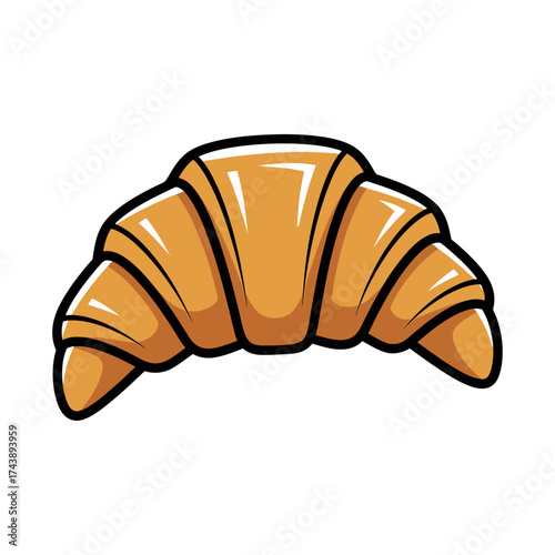 Delicious croissant isolated on white background, a classic french pastry, perfect for breakfast