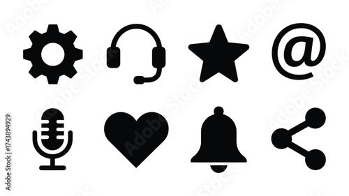 Social media and interaction icon set communication vector illustration