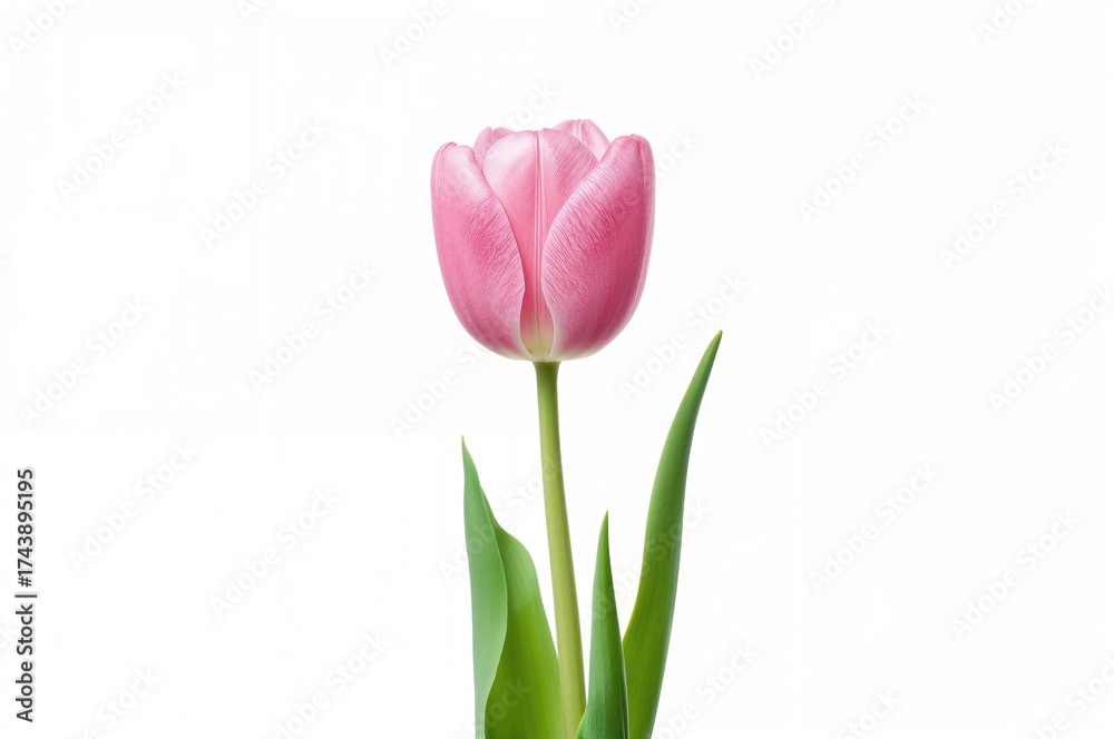 Fototapeta premium Beautiful Tulips from the Lily Family (Liliaceae) on a White Background with Clipping Path