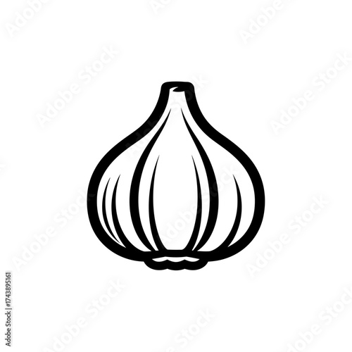 Garlic bulb isolated on white background, a popular ingredient for flavoring dishes