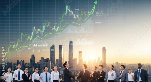 business team with graph