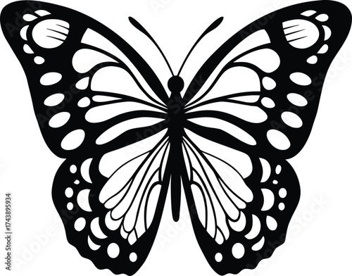 Butterflies Silhouette Vector Black Flying Insects Set Transparent Background Clipart
