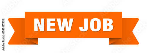 new job ribbon isolated on transparent background. new job ribbon
