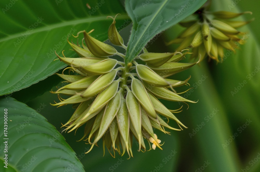 Obraz premium The tropical legume plant Psophocarpus tetragonolobus, commonly called cigarillas or Goa bean, is a nutritious herb with edible parts throughout the plant.
