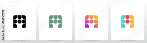 Connected Pieces Geometric Abstract Letter Initial Logo Design A