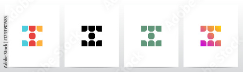 Connected Pieces Geometric Abstract Letter Initial Logo Design I