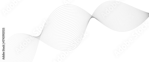 Abstract background with silver, grey and white smoky wave lines on white paper wave background. Gray and white digital technology wavy curve lines background.