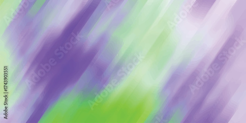 Vibrant abstract diagonal brush stroke pattern with blended purple and green hues creating a dynamic and energetic artistic background for design