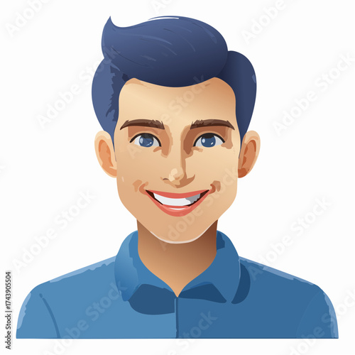 Smiling young man portrait with transparent background
