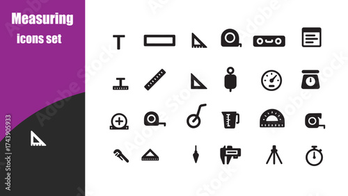 Measuring icons set
