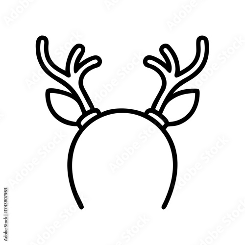 Reindeer antlers headband outline design for festive occasions  