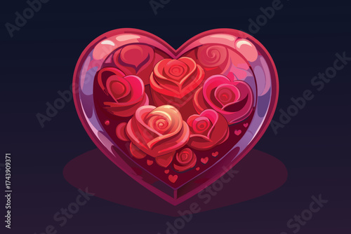 A striking red heart illustration, a universal symbol of love and passion, against a dark background is perfect for a Valentine's Day or romantic greeting card