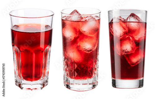 glass of red wine with ice