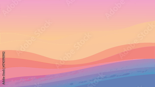 Pastel colored wavy layers abstract background image