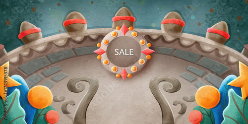 Black Friday holiday shopping sale concept with colorful decorative elements and festive background for seasonal promotion