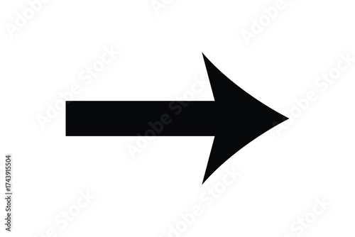 large size black long arrow. Straight long arrow icon. black long arrow pointing to right site in isolated background eps 10. Vector illustration