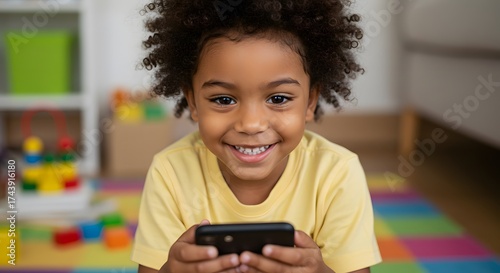 Child playing with smartphone