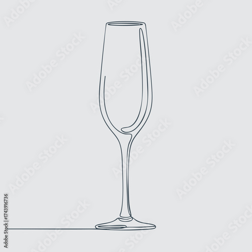 Elegant slender champagne flute with a long stem and narrow bowl, perfect for celebratory drinks and special occasions