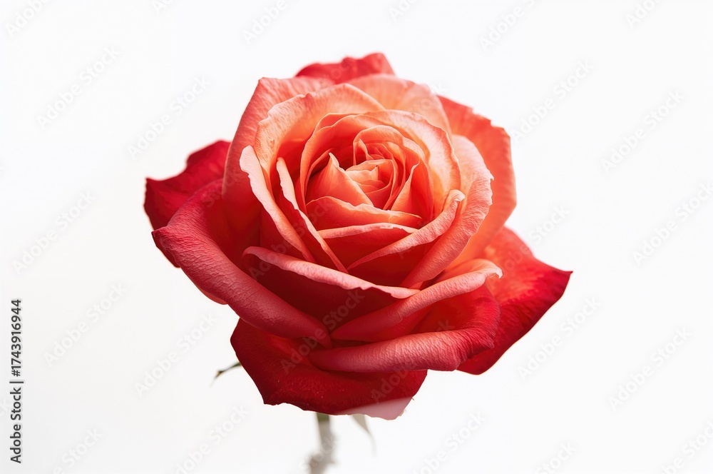 Fototapeta premium Vintage pink rose set against a plain white backdrop, symbolizing nature and affection