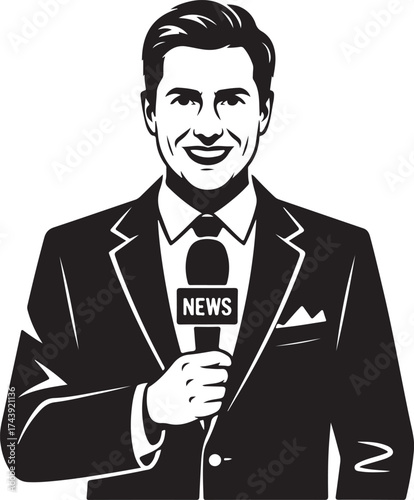 Breaking news delivered by confident journalist