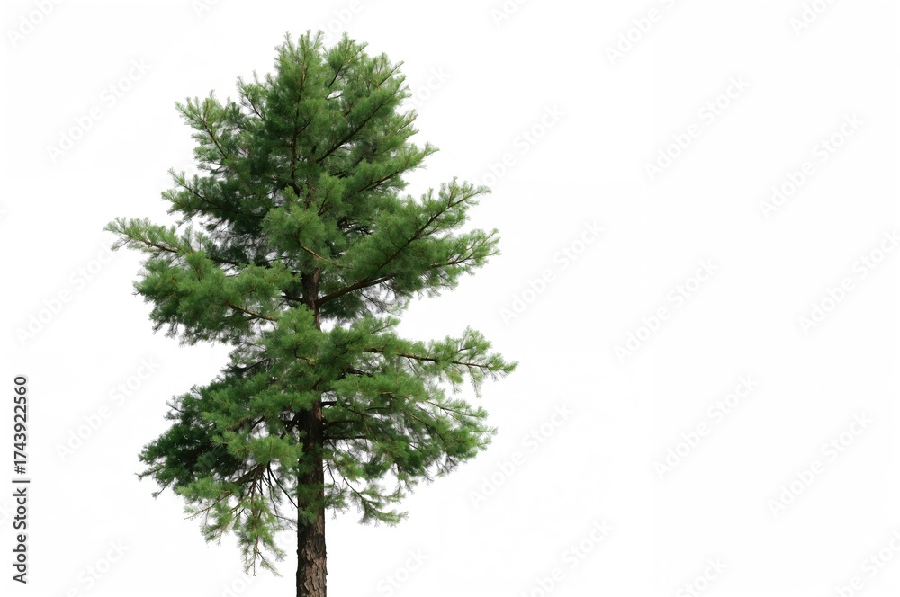 Obraz premium Single tree standing alone on a white backdrop