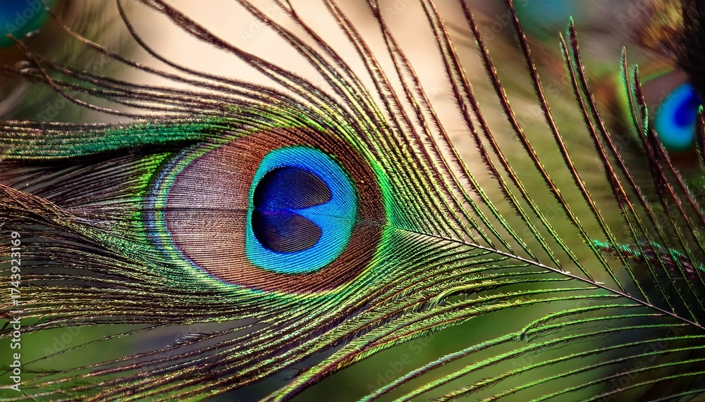 Fototapeta premium peacock feather close up