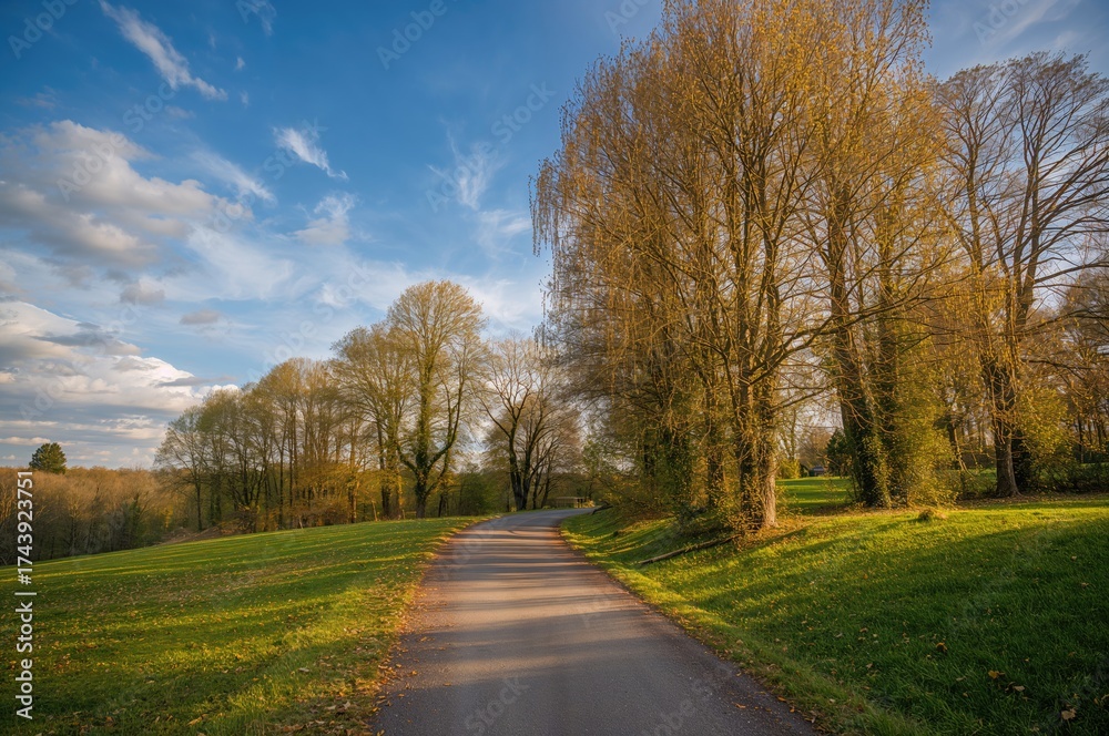 Obraz premium Pathway through the green space