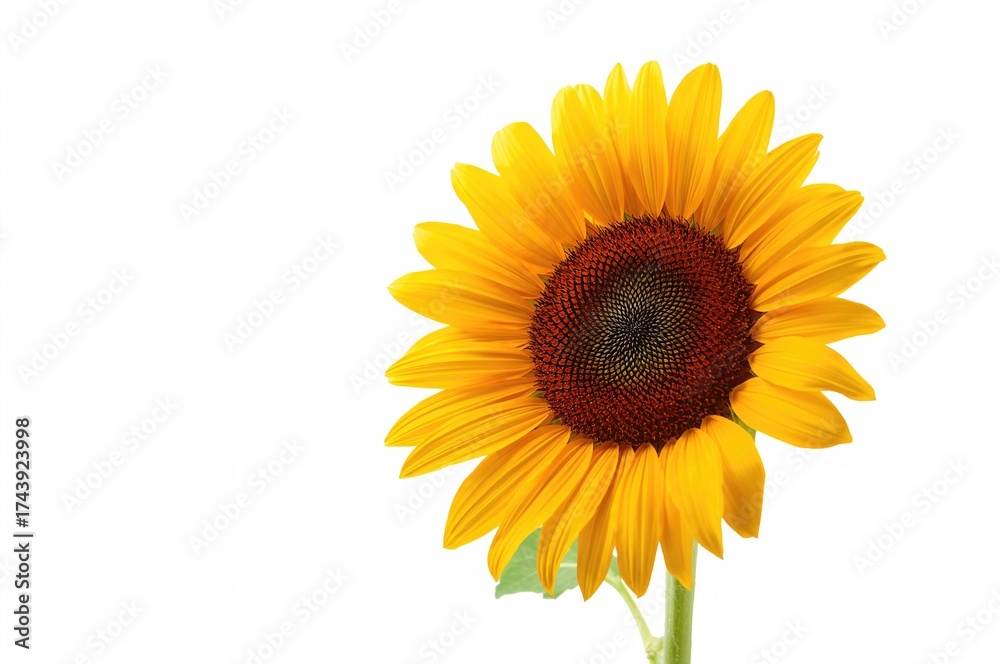 Obraz premium Mature sunflower featuring bright yellow petals and a dark center