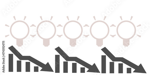 3D glass bar chart showing financial growth with arrow and magnifying glass symbol