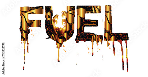 Fuel gold oil  text effect vector design , fuel oil vector , fuel text png , fuel text effect , fule vector , petrol pump logo , petrol fuel sticker