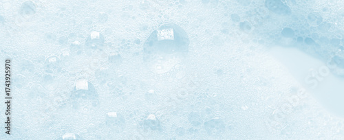 The texture of detergent foam or shampoo or shaving gel.