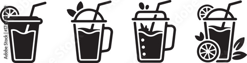 Beverage Cup Illustration Refreshment Drink Smoothie Glass Cafe Menu Sign Icon Element