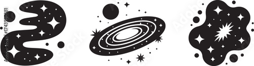 Space Galaxy Universe Celestial System Cosmic Star Nebula Cloud Exploration Astrology Icon