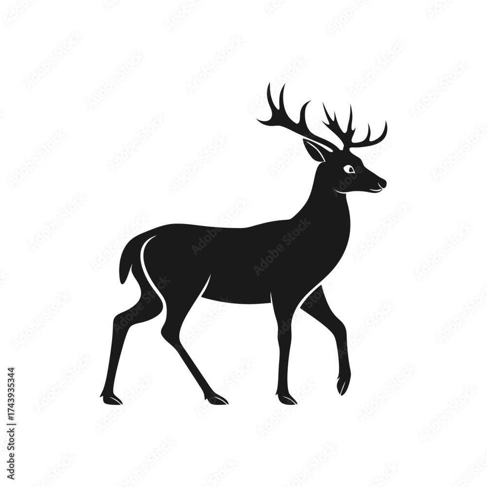 Obraz premium Deer silhouette, deer animal silhouette