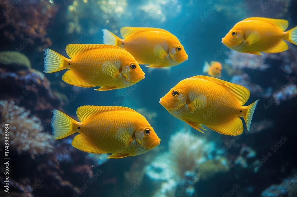 Fototapeta premium Bright yellow fish